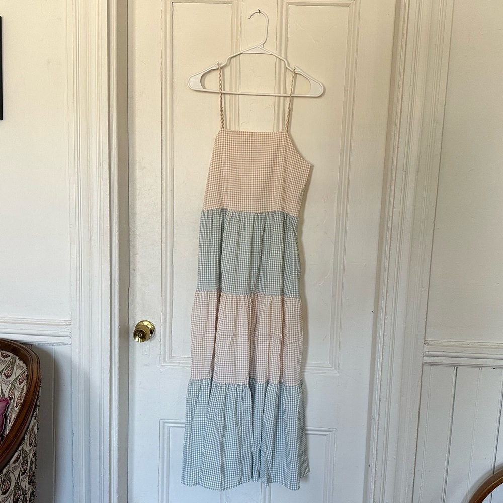 Lisa Says Gah Multicolor Gingham Maxi Dress